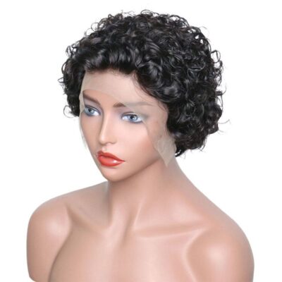 Short Water Wave Bob Wig 8 Inch Bouncy Curly 180% Density Lace Front for Women - Image 3