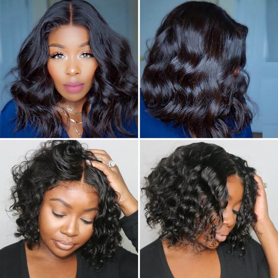 Loose Deep Wave Bob Lace Front Wigs 180% Density Short Bob Wigs for ...