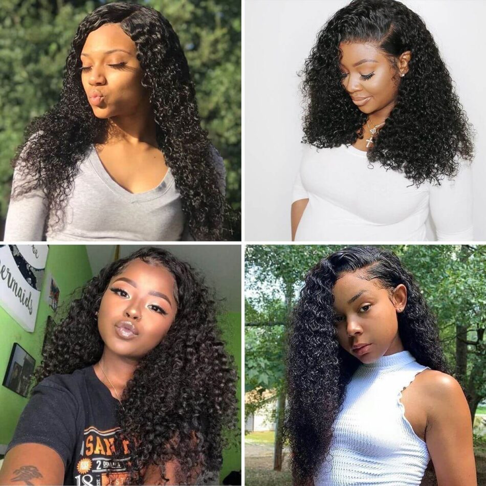 Short Kinky Curly Wig Side Part Lace Front Wigs 14 Inch 100% Virgin Human Hair 180% Density - Image 6