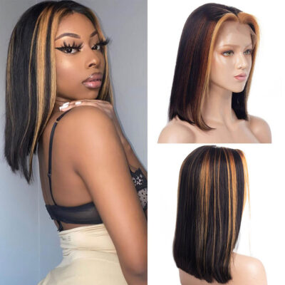 bob highlight wigs,short bob highlight wigs,short highlight bob wigs,highlight lace front wigs,highlight colort bob wig,ombre highlight bob wig