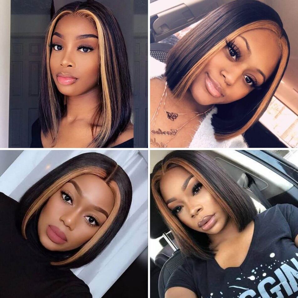 bob highlight wigs,short bob highlight wigs,short highlight bob wigs,highlight lace front wigs,highlight colort bob wig,ombre highlight bob wig