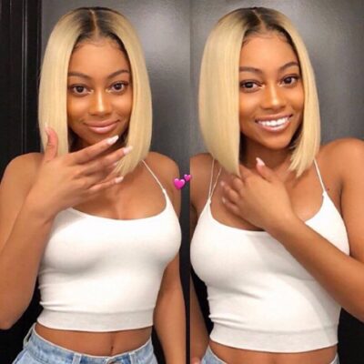 1b 613 straight bob front wig,1b 613 straight short bob wig,ombre blonde straight bob wig,shor bob wig 1b 613 straight,1b blonde color wig,straight bob wig 1b blonde