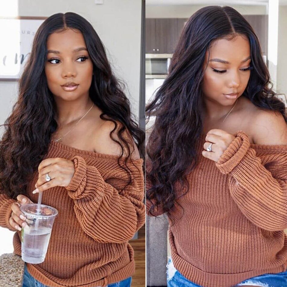 360 Body Wave Lace Frontal Wigs Virgin Brazilian Human Hair 180% Density Pre Plucked - Image 1