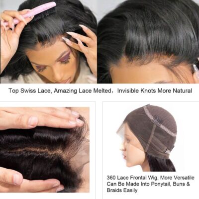 Deep Wave 360 Lace Frontal Human Hair Wigs Brazilian Deep Curly Wave 360 Front Wig Pre Plucked With Baby Hair - Image 6