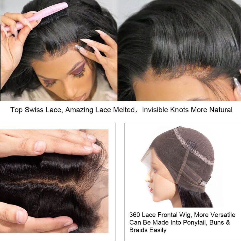 Deep Wave 360 Lace Frontal Human Hair Wigs Brazilian Deep Curly Wave 360 Front Wig Pre Plucked With Baby Hair - Image 6