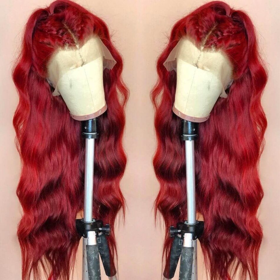 red body front wigs,13×6 red body wave lace frontal wigs,13×6 red body lace frontal wigs,red body hair front wig,cheap red body hair front wig