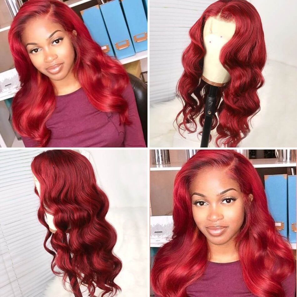 red body front wigs,13×6 red body wave lace frontal wigs,13×6 red body lace frontal wigs,red body hair front wig,cheap red body hair front wig