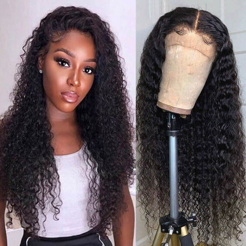 Curly Hair 13×4 Transparent Lace Front Wigs Human Hair Wigs Pre Plucked Brazilian Curly Hair Long Wig Sale - Image 1