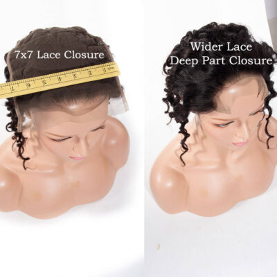 7×7 Water Water Closure With Brazilian Wet and Wavy Hair Deep Part Swiss Lace Lagre Closure 100% Virgin Human Hair - Image 6