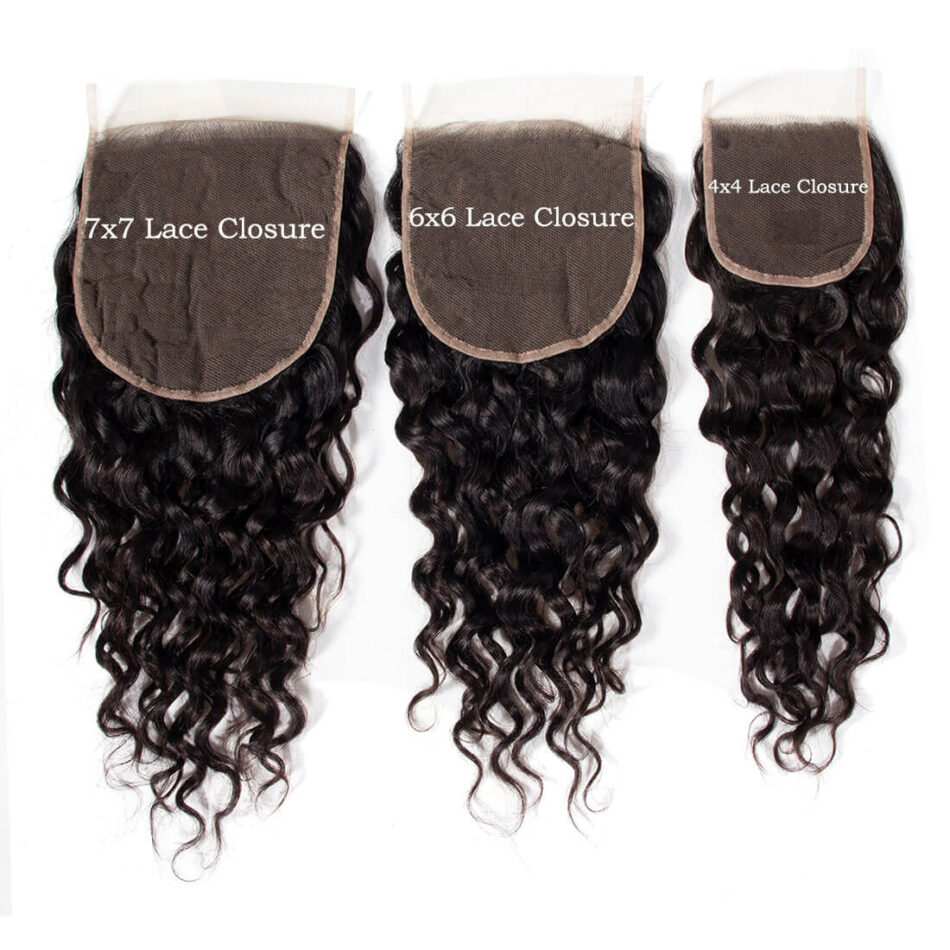 7×7 Water Water Closure With Brazilian Wet and Wavy Hair Deep Part Swiss Lace Lagre Closure 100% Virgin Human Hair - Image 4