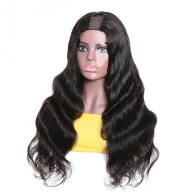 Body Wave U Part Wig 100% Human Hair Full Machine Wigs 180% Density With Straps Combs - Image 3