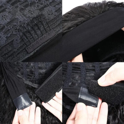 Brazilian Headband Wig Straight Human Hair Wig 180% Density Full Machine Made - Image 3
