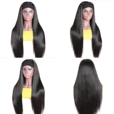 Brazilian Headband Wig Straight Human Hair Wig 180% Density Full Machine Made - Image 5
