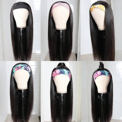 Brazilian Headband Wig Straight Human Hair Wig 180% Density Full Machine Made - Image 6