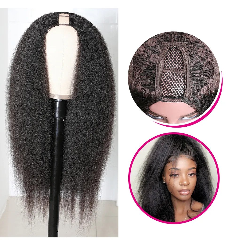 kinky straight u part wig,u part wigs kinky straight hair,kinky straight u part wigs,kinky straight u part wig,2*4 kinky straight u part wig,best u part wigs,cheap u part wigs,full machine made wigs