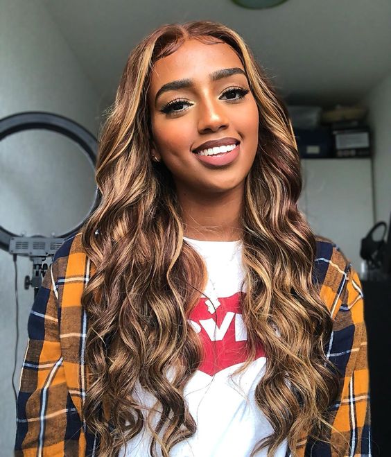 Highlighted Honey Blonde Hair Wig