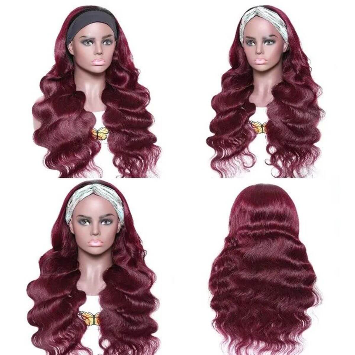 99j headband wig,burgundy color headhand wig,body 99j headband wigs,body wave 99j headband wig,best headband wigs,cheap headband wigs,full machine made wigs