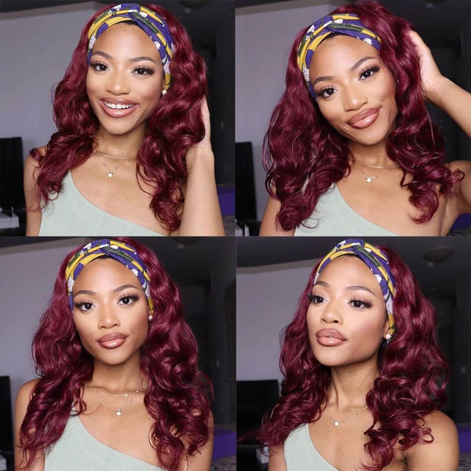 99j headband wig,burgundy color headhand wig,body 99j headband wigs,body wave 99j headband wig,best headband wigs,cheap headband wigs,full machine made wigs