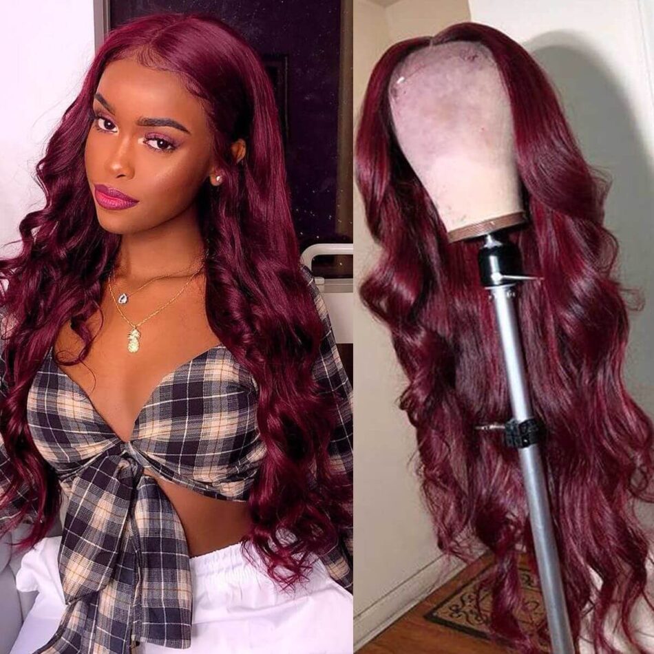 99j lace wig,burgundy color lace wig,body 99j lace wigs,body wave 99j 5*5 wig,best lace wigs,cheap lace wigs,99j lace body wigs