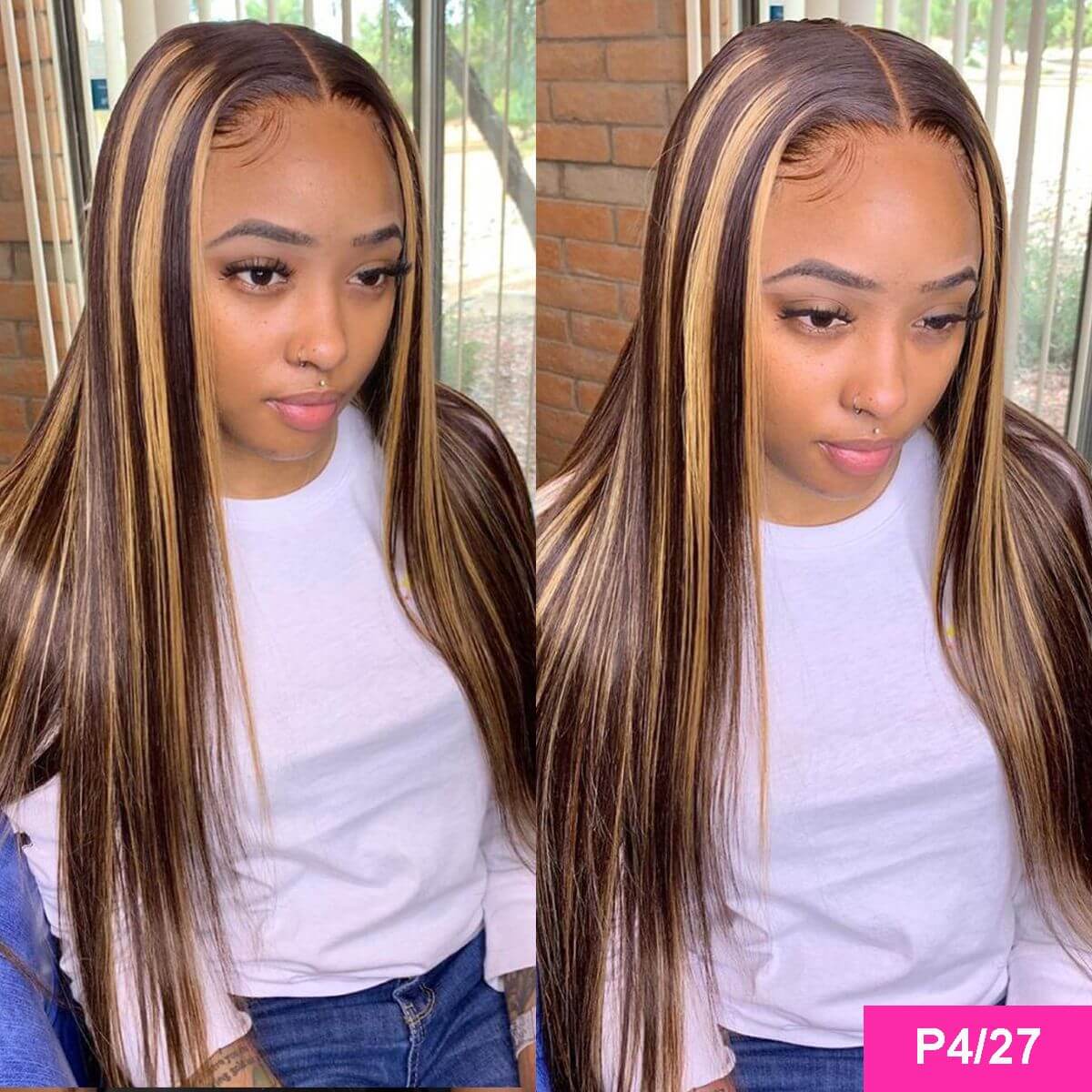 highlight straight front wigs,4/27 straight front wig,4/27 straight lace frontal wigs,4/27 lace frontal wigs,4/30 straight hair front wig,4/30 straight hair front wig,ombre color wig