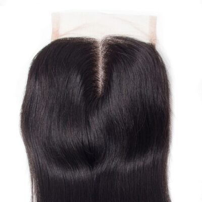 Evanhair Straight 4x4 Lace Closure Middle Part – 100% Human Hair, Pre-Plucked & Natural Look