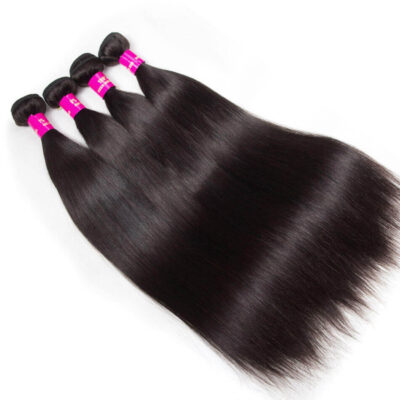 Evanhair Straight Hair 4 Bundles, Natural Black, 100% Human Hair, 10-30 Inch, Silky & Soft, Tangle-Free