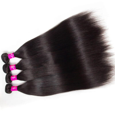 Evanhair Straight Hair 4 Bundles, Natural Black, 100% Human Hair, 10-30 Inch, Silky & Soft, Tangle-Free