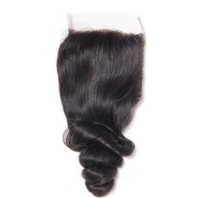 Evanhair Loose Wave Hair 4x4 Lace Closure Free Part – 100% Human Hair, Pre-Plucked & Natural Look