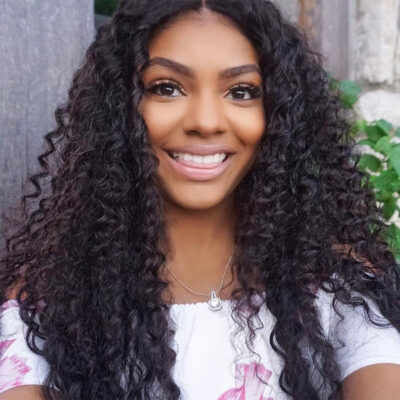 Evanhair Peruvian Curly Hair 4 Bundles with 4×4 Lace Closure – Natural Black, 100% Human Hair, 10-30 Inch, Silky & Soft