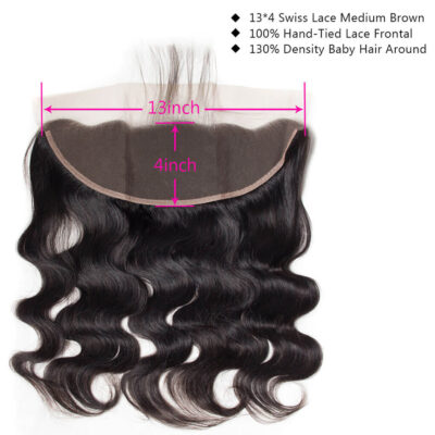 Evanhair Body Wave Hair 13x4 Lace Frontal With Baby Hair – 100% Human Hair, Pre-Plucked & Natural Look