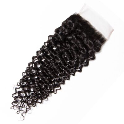 Evanhair Curly Hair 4x4 Lace Closure Free Part – 100% Human Hair, Pre-Plucked & Natural Look