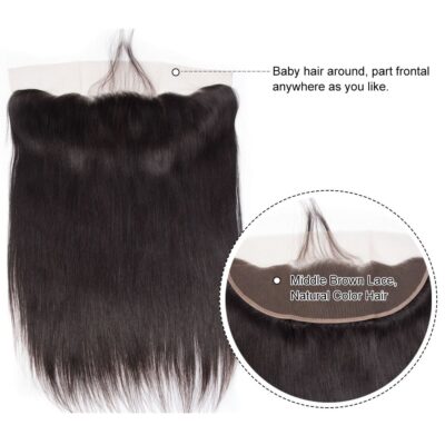 Evanhair Straight Hair 13x4 Lace Frontal With Baby Hair – 100% Human Hair, Pre-Plucked & Natural Look
