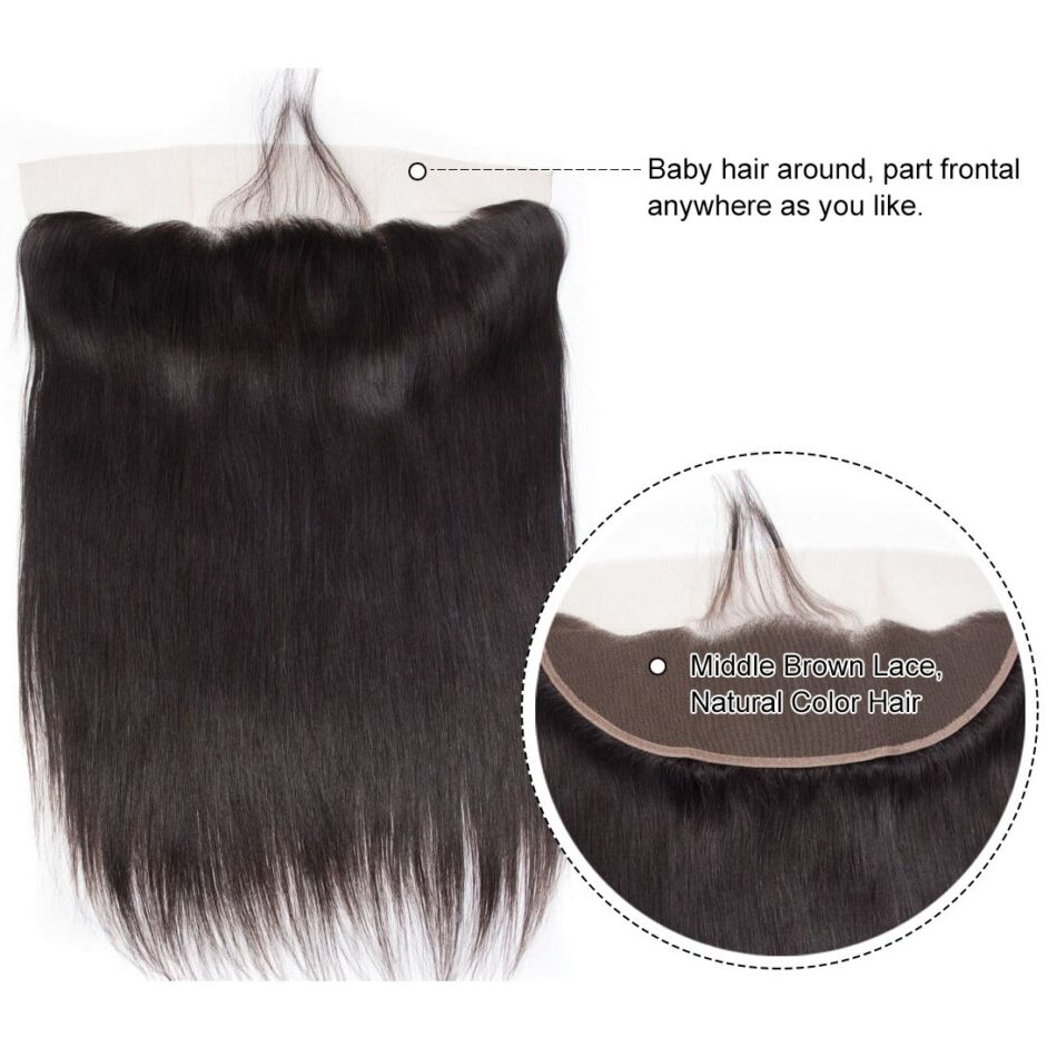 Evanhair Straight Hair 13x4 Lace Frontal With Baby Hair – 100% Human Hair, Pre-Plucked & Natural Look
