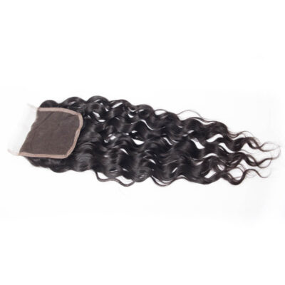 Evanhair Water Wave Hair 4x4 Lace Closure Free Part – Wet and Wavy 100% Human Hair, Pre-Plucked & Natural Look