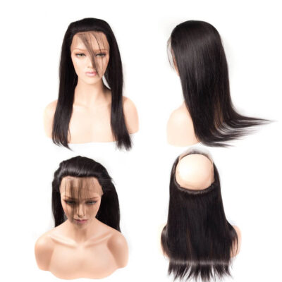 Brazilian Straight Hair 3 Bundles With 360 Frontal 10A Virgin Human Straight Hair Bundles - Image 8