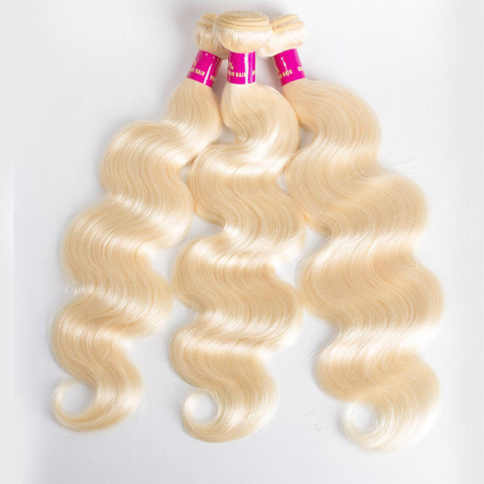 Evanhair Blonde Body Wave Hair 3 Bundles, 613 Color, 100% Human Hair, 10-28 Inch, Silky & Soft, Tangle-Free