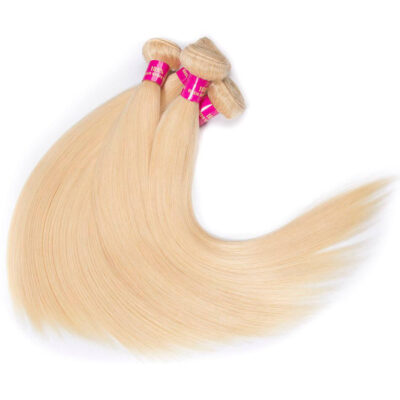 Evanhair Blonde Straight Hair 3 Bundles, 613 Color, 100% Human Hair, 10-28 Inch, Silky & Soft, Tangle-Free