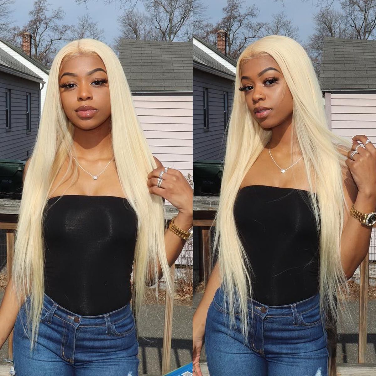 Evanhair Blonde Straight Hair Bundles 613 Color, 100% Human Hair Wig, Silky & Soft