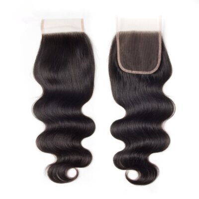 Evanhair Body Wave Hair 4x4 Lace Closure Free Part – 100% Human Hair, Pre-Plucked & Natural Look