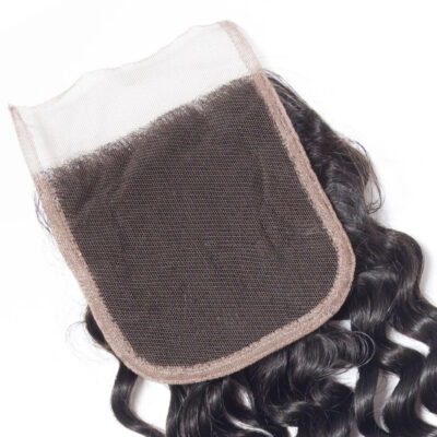 Evanhair Deep Wave Hair 4x4 Lace Closure Free Part – 100% Human Hair, Pre-Plucked & Natural Look