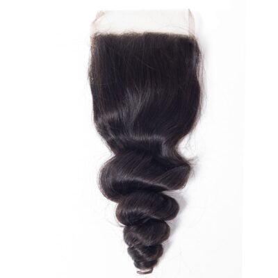 Evanhair Loose Wave Hair 4x4 Lace Closure Free Part – 100% Human Hair, Pre-Plucked & Natural Look