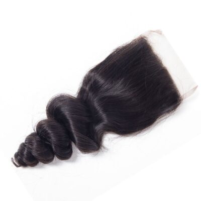 Evanhair Loose Wave Hair 4x4 Lace Closure Free Part – 100% Human Hair, Pre-Plucked & Natural Look