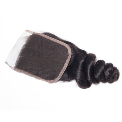Evanhair Loose Wave Hair 4x4 Lace Closure Free Part – 100% Human Hair, Pre-Plucked & Natural Look