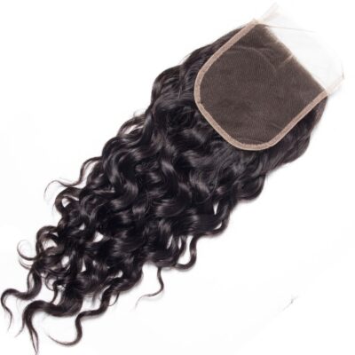 Evanhair Water Wave Hair 4x4 Lace Closure Free Part – Wet and Wavy 100% Human Hair, Pre-Plucked & Natural Look