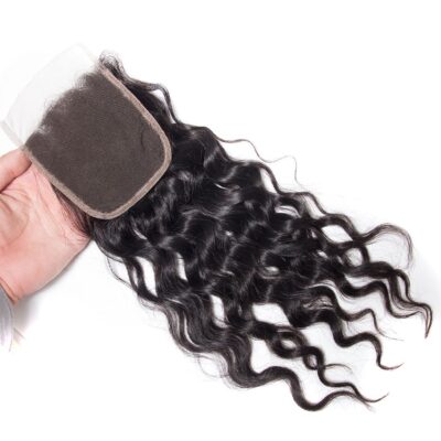 Evanhair Curly Hair 4x4 Lace Closure Free Part – 100% Human Hair, Pre-Plucked & Natural Look