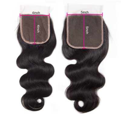 Evanhair Body Wave Hair 5x5 Lace Closure Free Part – 100% Human Hair, Pre-Plucked & Natural Look