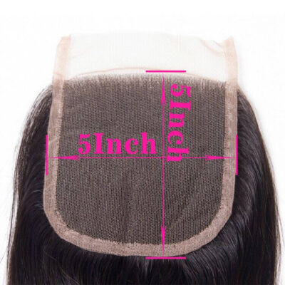 Evanhair Straight Hair 5x5 Lace Closure Free Part – 100% Human Hair, Pre-Plucked & Natural Look