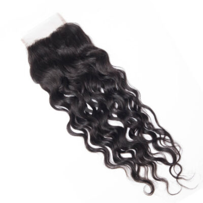 Evanhair Water Wave Hair 5x5 Lace Closure Free Part – Wet and Wavy 100% Human Hair, Pre-Plucked & Natural Look