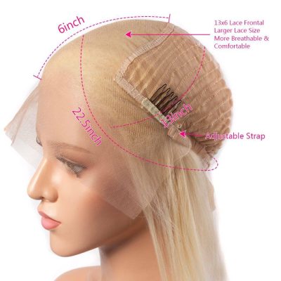 613 Blonde Short Straight Bob Wig Human Hair Lace Front - Image 6