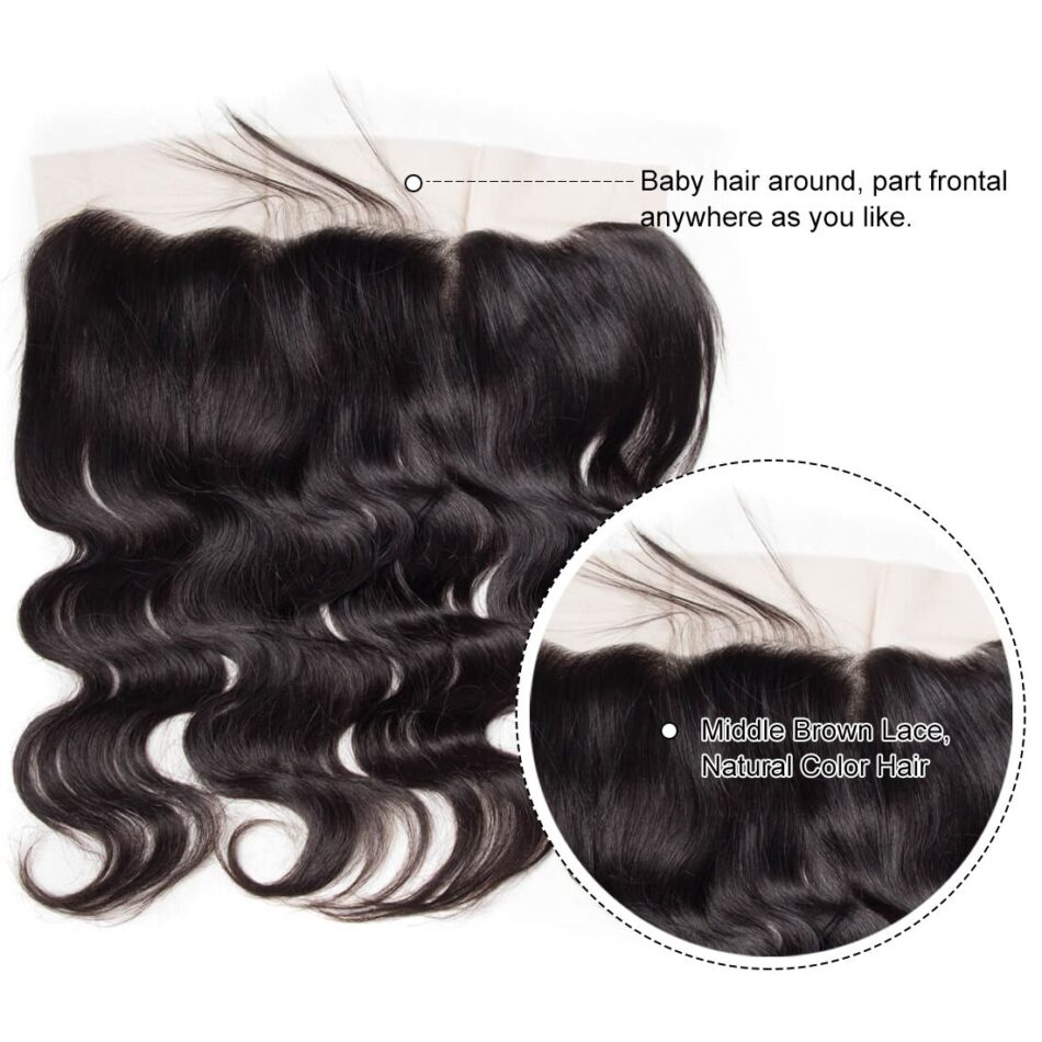 Evanhair Body Wave Hair 13x4 Lace Frontal With Baby Hair – 100% Human Hair, Pre-Plucked & Natural Look